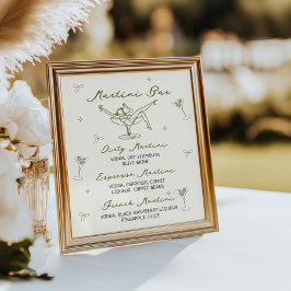 Tini Bit Older Quirky Hand plockade Martini Pub Poster