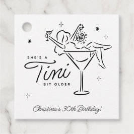 Tini Bit Older Whimsical Martini Birthday Gåvor Etiketter