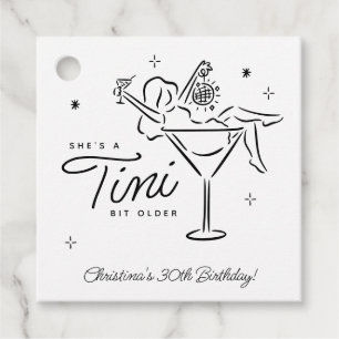 Tini Bit Older Whimsical Martini Birthday Gåvor Etiketter