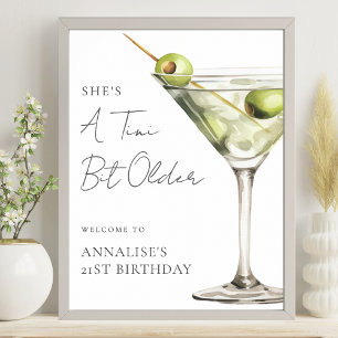 Tini Lite Äldre Martini Födelsedagsfest Välkomstsk Poster