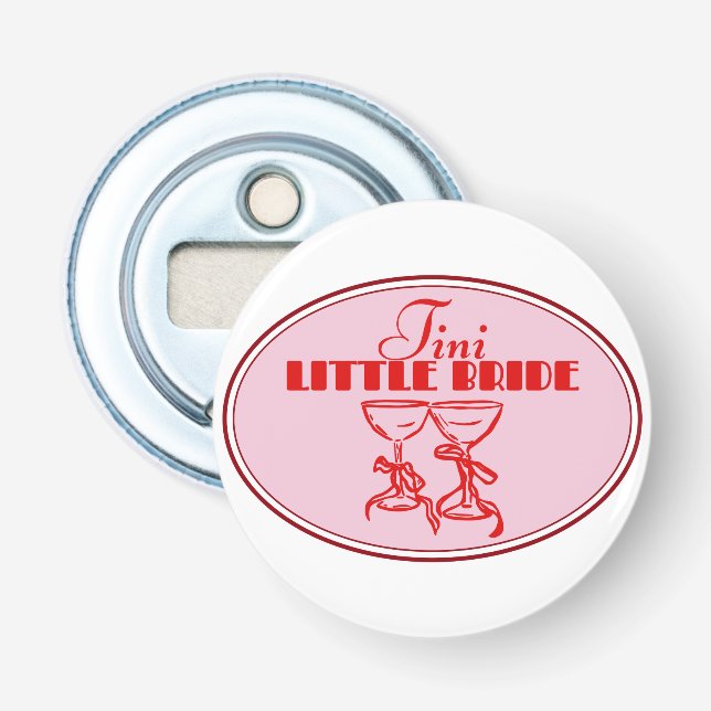 Tini Little Bride Design | Rosa Martiniglas Flasköppnare (Framsidan)