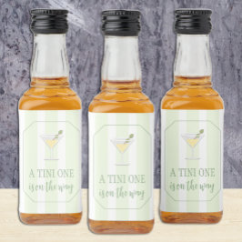 Tini One Baby Shower Spritflaskor Etikett
