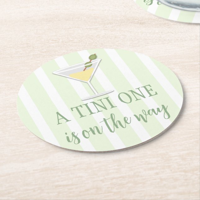 Tini One Babyfest Underlägg Papper Rund (Vinklad)