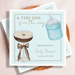 Tini One Blå Espresso Martini Pojke Baby Shower Pappersservett