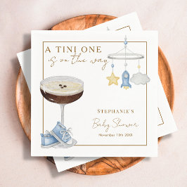 Tini One Blue Espresso Martini Pojke Baby Shower Pappersservett