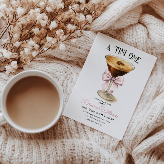 Tini One Bow Espresso Martini Coffee Baby Shower Inbjudningar (Skapare uppladdad)