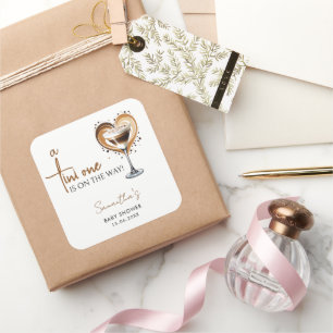 Tini One Espresso Martini Baby Shower Fyrkantigt Klistermärke
