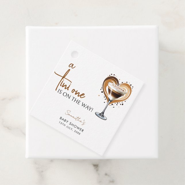 Tini One Espresso Martini Baby Shower Gåvor Etiketter (På plats)