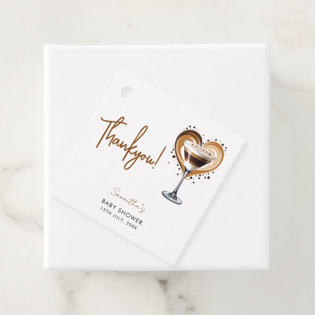 Tini One Espresso Martini Baby Shower Gåvor Etiketter (På plats)