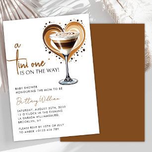 Tini One Espresso Martini Baby Shower Inbjudningar