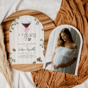 Tini One   Espresso Martini Baby Shower Inbjudningar