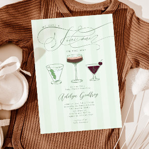 Tini One Martini Baby Shower Inbjudningar