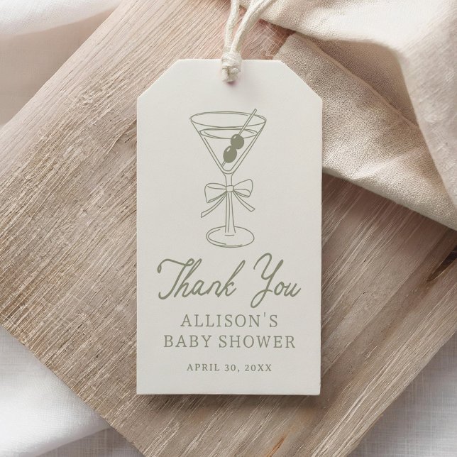 Tini One Martini Baby Shower Presentetikett (Skapare uppladdad)