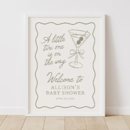 Tini One Martini Baby Shower Välkomstskylt Poster