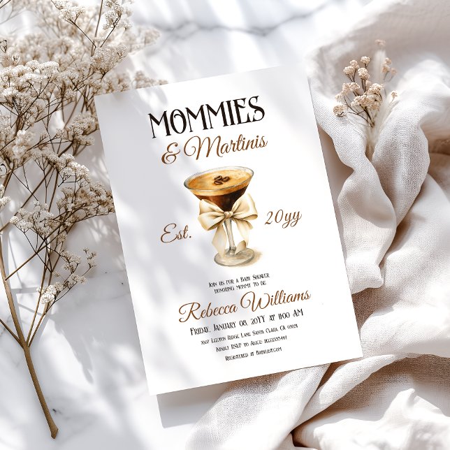 Tini One Mommies och Martini Espresso Baby Shower Inbjudningar (Skapare uppladdad)