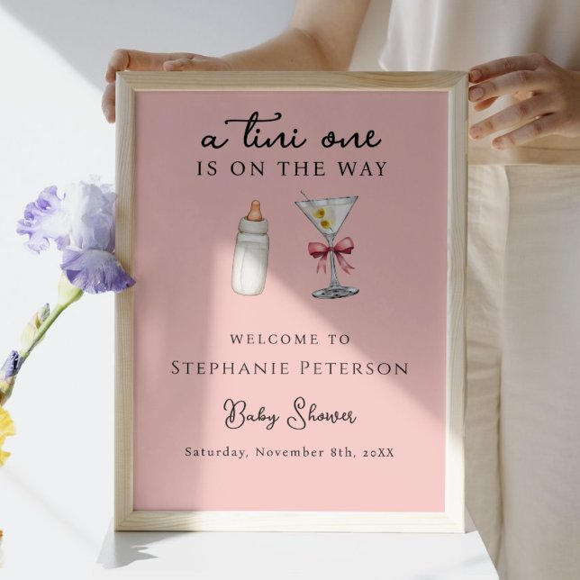 Tini One On The Way Pink Back Martini Barnkalas Poster (Skapare uppladdad)