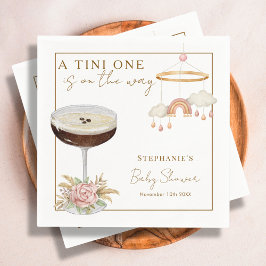 Tini One Pink Espresso Martini Girl Babyfirande Pappersservett