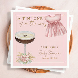 Tini One Pink Espresso Martini Girl Babyfirande Pappersservett