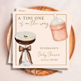 Tini One Rosa Espresso Martini Flicka Baby Shower Pappersservett