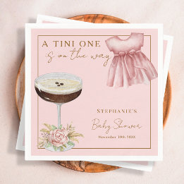 Tini One Rosa Espresso Martini Girl Baby Shower Pappersservett