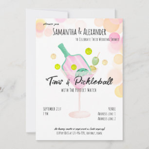 Tini Pickleball Boho Martini Möhippa Par Shower Inbjudningar
