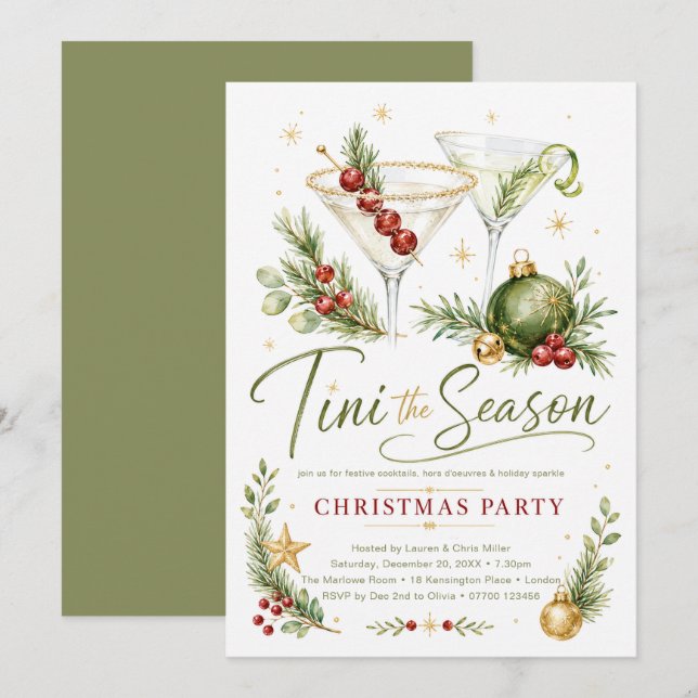 Tini the Season Julfest Inbjudningar (Fram/baksida)