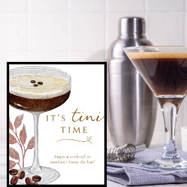 Tini Time Funny Espresso Martini Pub Sign Poster
