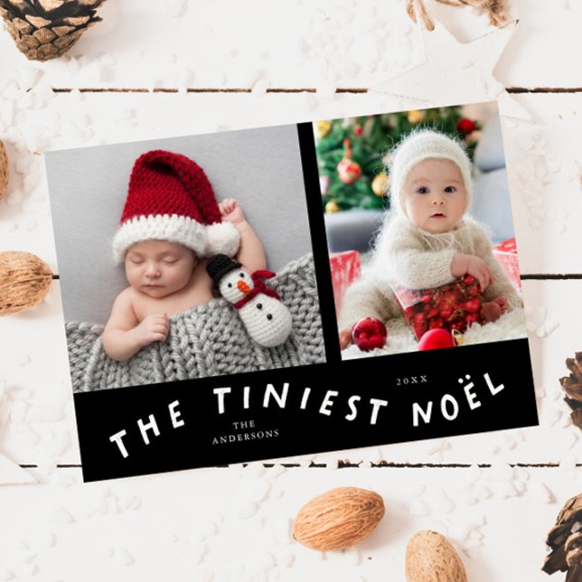 Tiniest Noel Black Helgdag Birth Notice Julkort (Skapare uppladdad)