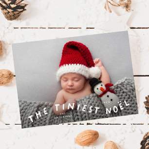 Tiniest Noel Helgdag Birth Notice Julkort