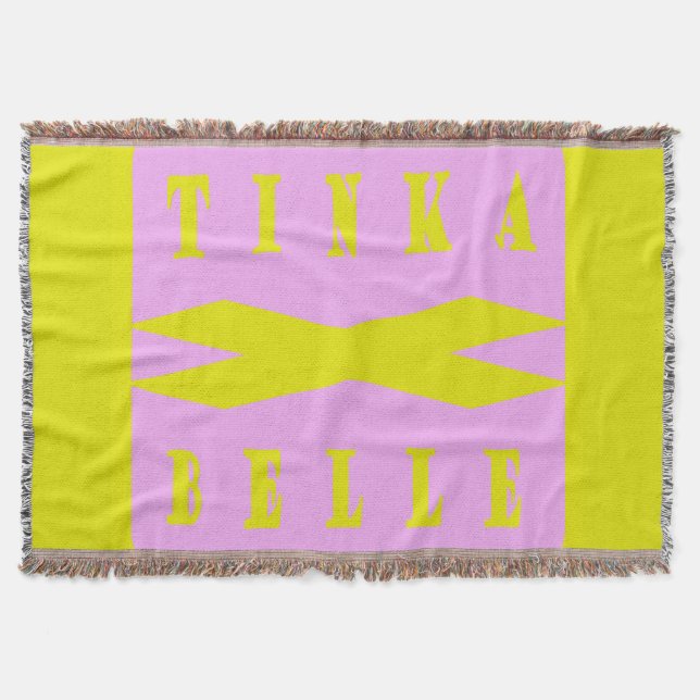 Tinka Belle-design söt färg rosa lemon Sherpa Filt (Framsidan)