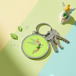 Tinker Bell Keychain Rund Silverfärgad Nyckelring