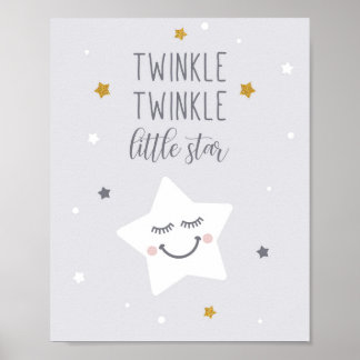 Tinkle Tinkle Little Star Väggkonst för Nursery