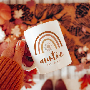 TINLEY Auntie Established Boho Terracotta Rainbow Kaffemugg