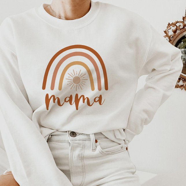 TINLEY Boho Burnt Orange Rainbow Sol Mamma T Shirt (Skapare uppladdad)