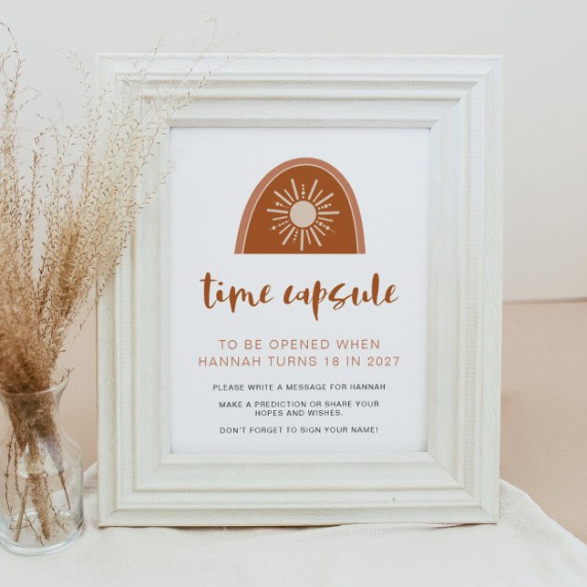 TINLEY Boho Rainbow 1a Birthday Time Capsule Pos Poster (Skapare uppladdad)