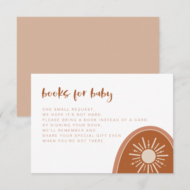TINLEY Boho Terracotta Rainbow Bokar för Baby Card Inbjudningar (Fram/baksida)