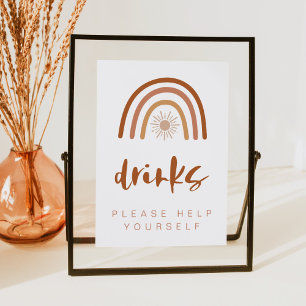 TINLEY Boho Terracotta Rainbow Drink Bord-tecken Inbjudningar