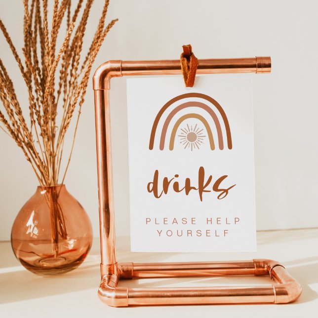 TINLEY Boho Terracotta Rainbow Drink Bord-tecken Poster (Skapare uppladdad)