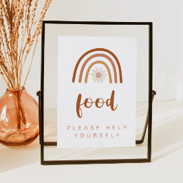 TINLEY Boho Terracotta Rainbow Food Bord 5x7-tecke Inbjudningar