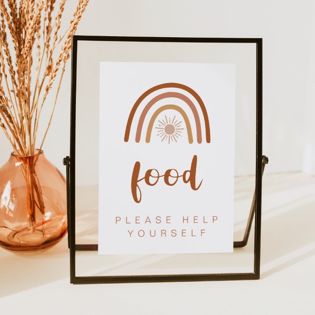 TINLEY Boho Terracotta Rainbow Food Bord 5x7-tecke Inbjudningar (Skapare uppladdad)