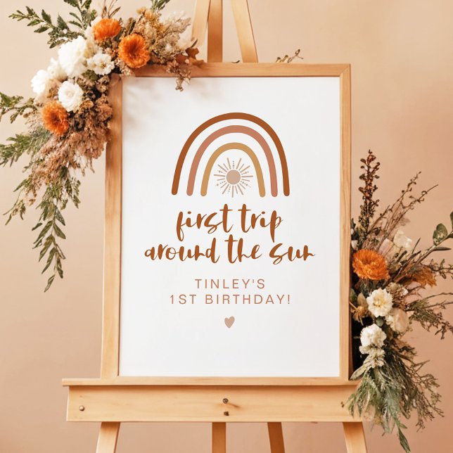 TINLEY Boho Terracotta Rainbow Sol första födelsed Poster (Skapare uppladdad)
