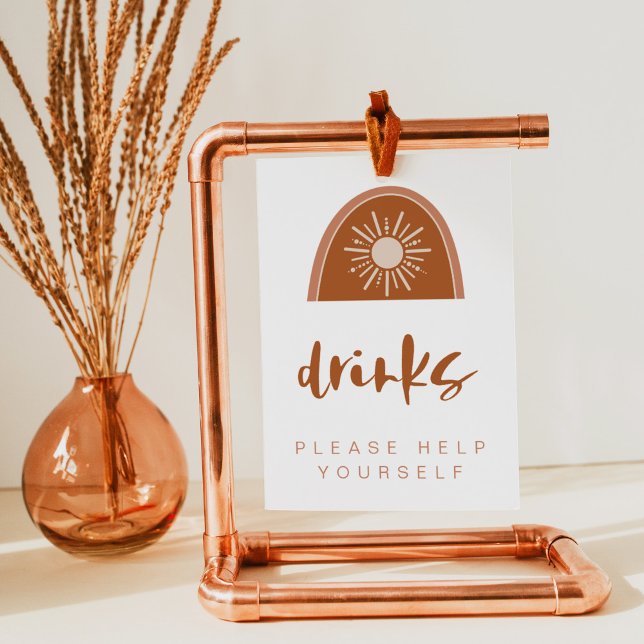TINLEY Boho Terrakotta Regnbåge Dricksbordsskylt Poster (Skapare uppladdad)