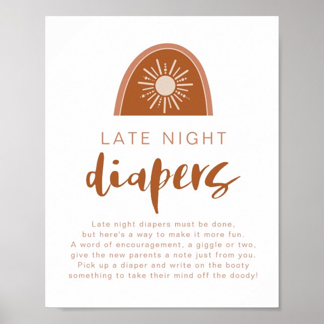 TINLEY Terracotta Rainbow Late Nattblöjor Poster (Framsidan)