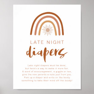 TINLEY Terracotta Rainbow Late Night Diaper Poste Poster