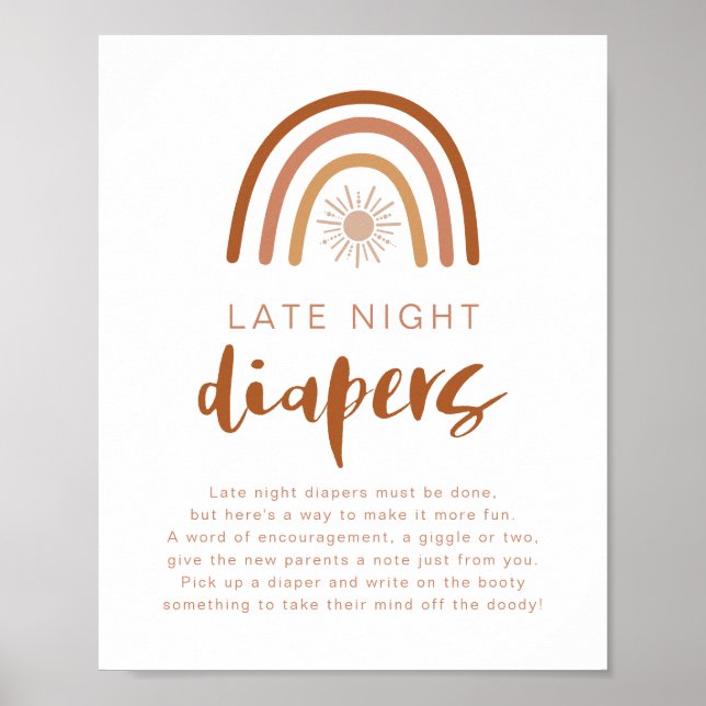 TINLEY Terracotta Rainbow Late Night Diaper Poste Poster (Framsidan)