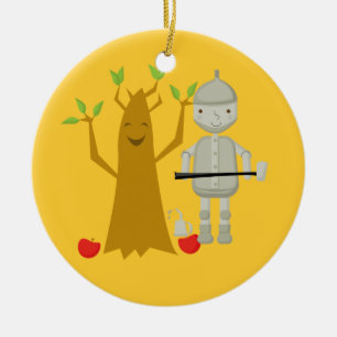 Tinman bredvid talande trädjulprydnad julgransprydnad keramik