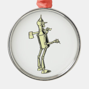 Tinmanen - vintageillustration julgransprydnad metall