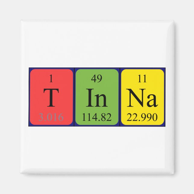 Tinna Periodisk bord namn magnet (Framsidan)
