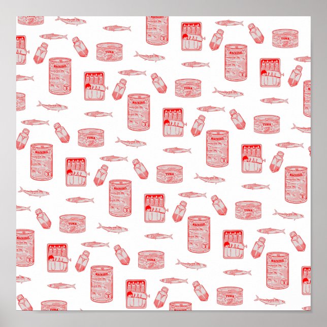 Tinnad fisk Mönster Poster (Framsidan)