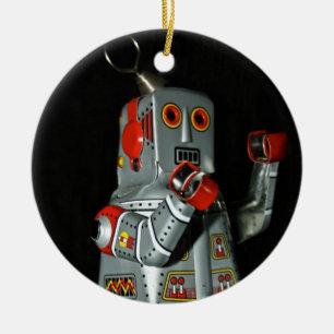 Tinrobotprydnad Julgransprydnad Keramik